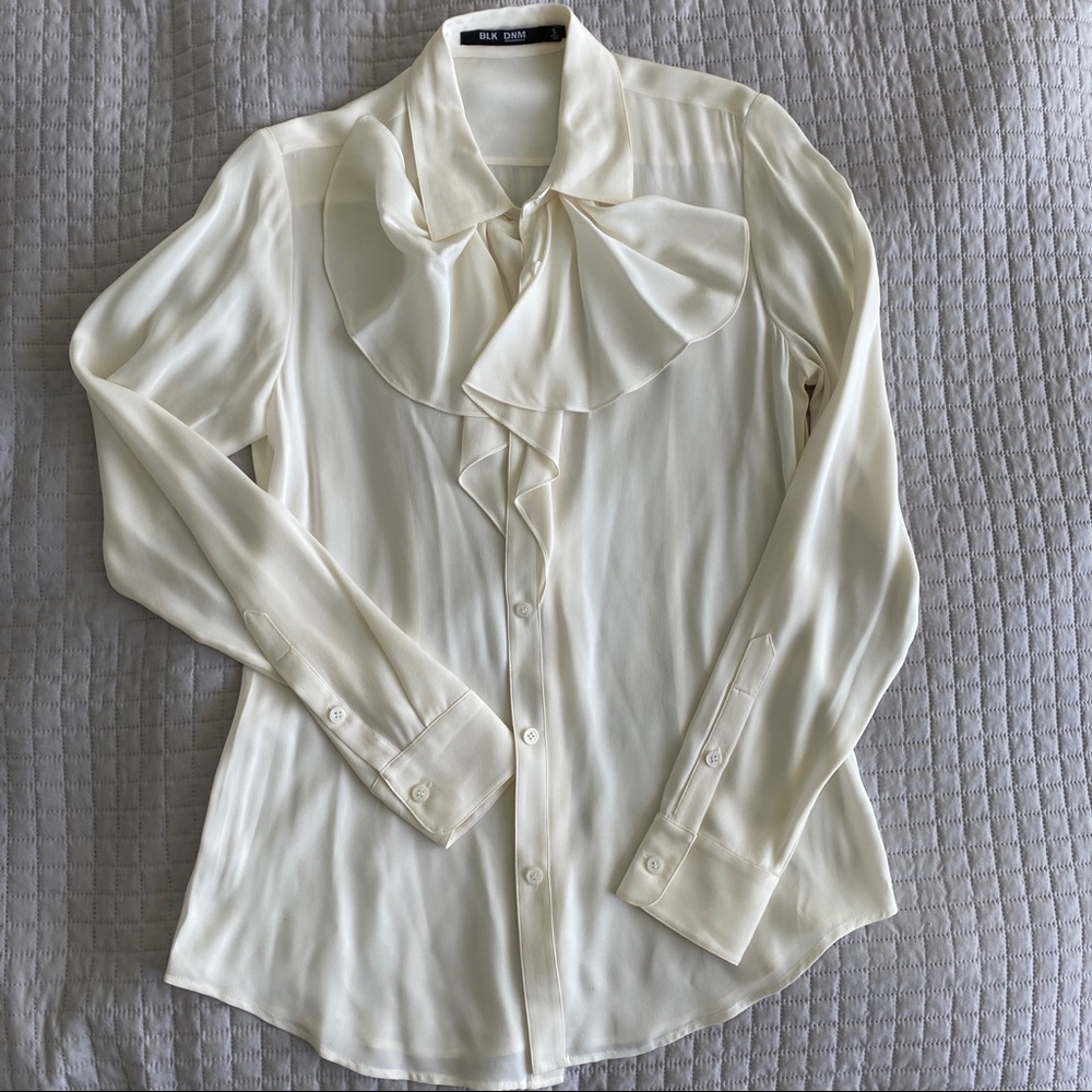 NWT BLK DNM silk blouse size S